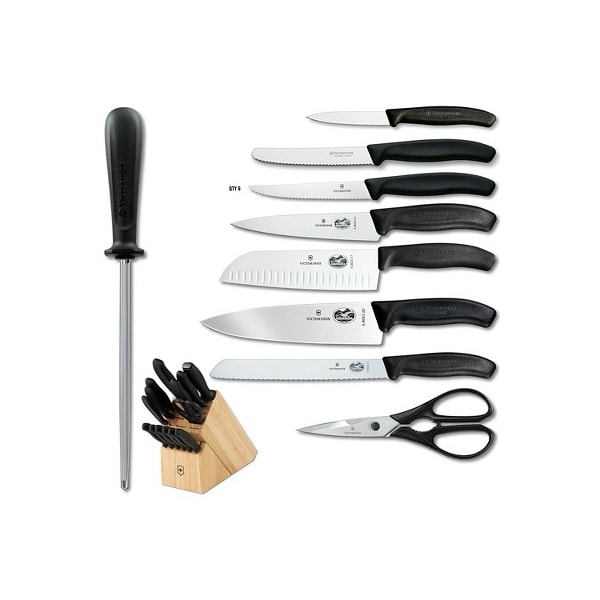 Swiss Army Brands 2024 Victorinox 6.7000.15Us1 Kitchen Swiss Classic Block Sets 15-Piece Block Set Black Packaged VIC-6.7603-X6 - main